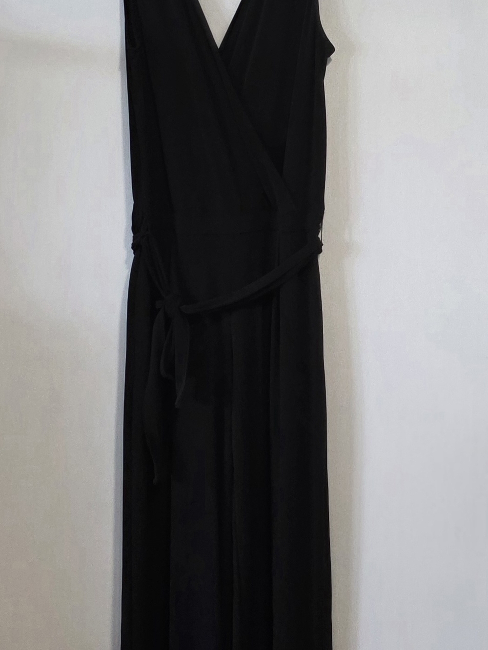 Banana Republic Black Sleeveless Wrap Jumpsuit with Tie Waist